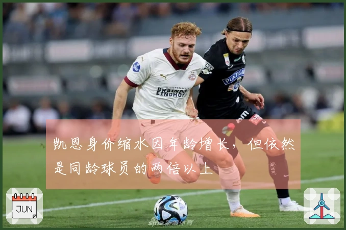 凯恩身价缩水因年龄增长，但依然是同龄球员的两倍以上